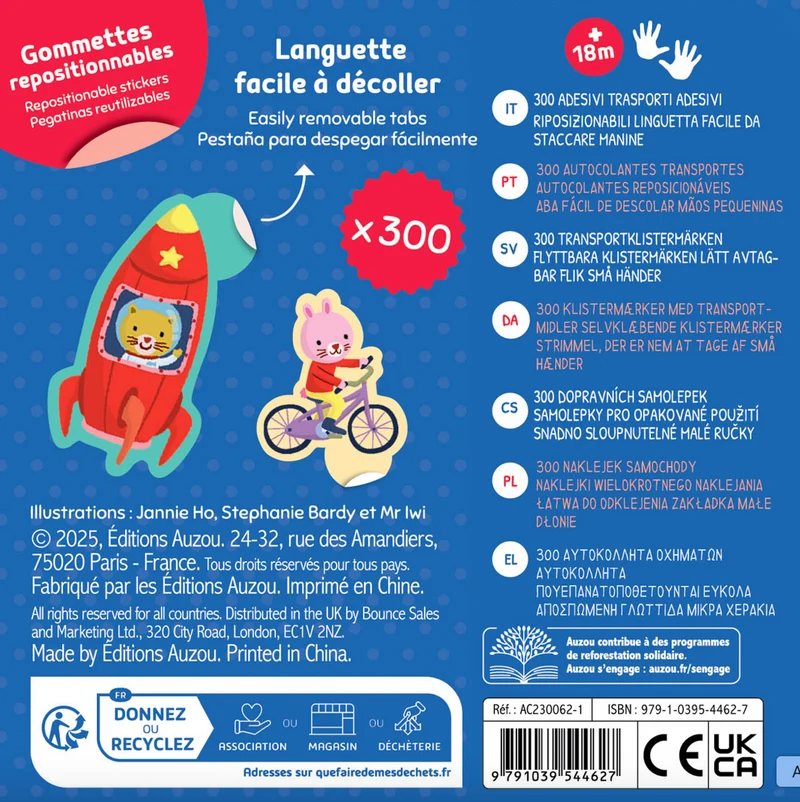 Boîte de gommettes | Véhicules