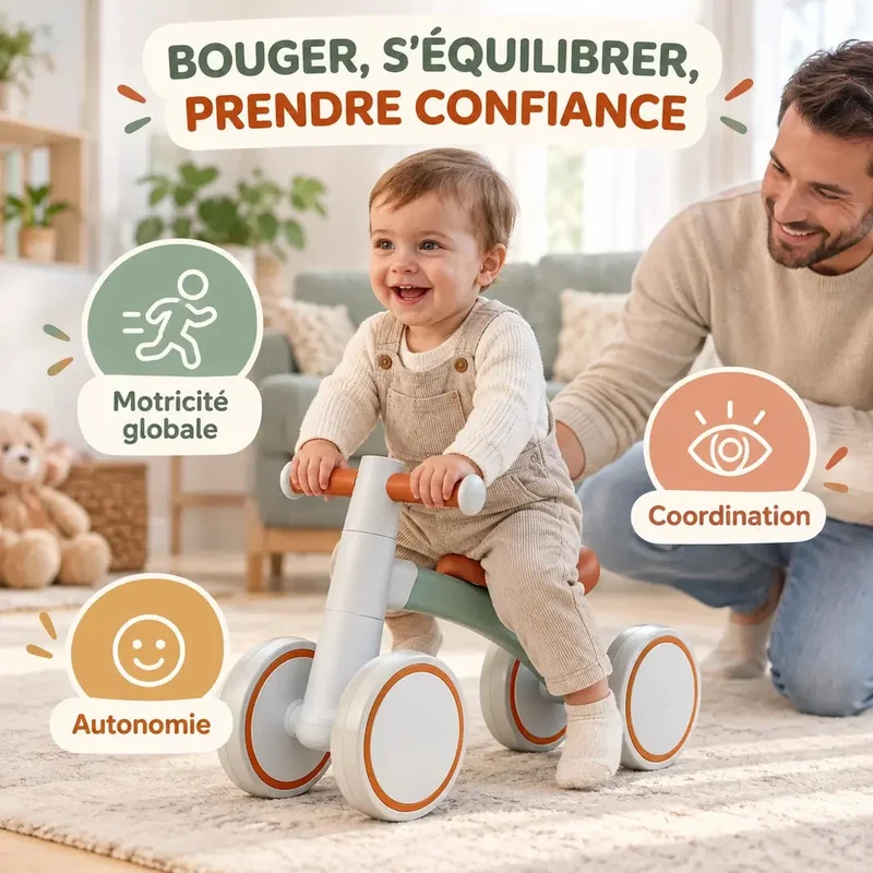 Draisienne Bébé 4 Roues Montessori