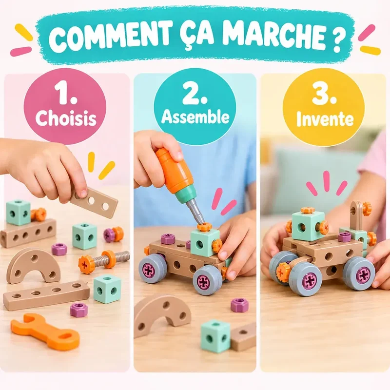 Mallette de Construction STEM Enfant - 80 à 144 Pièces