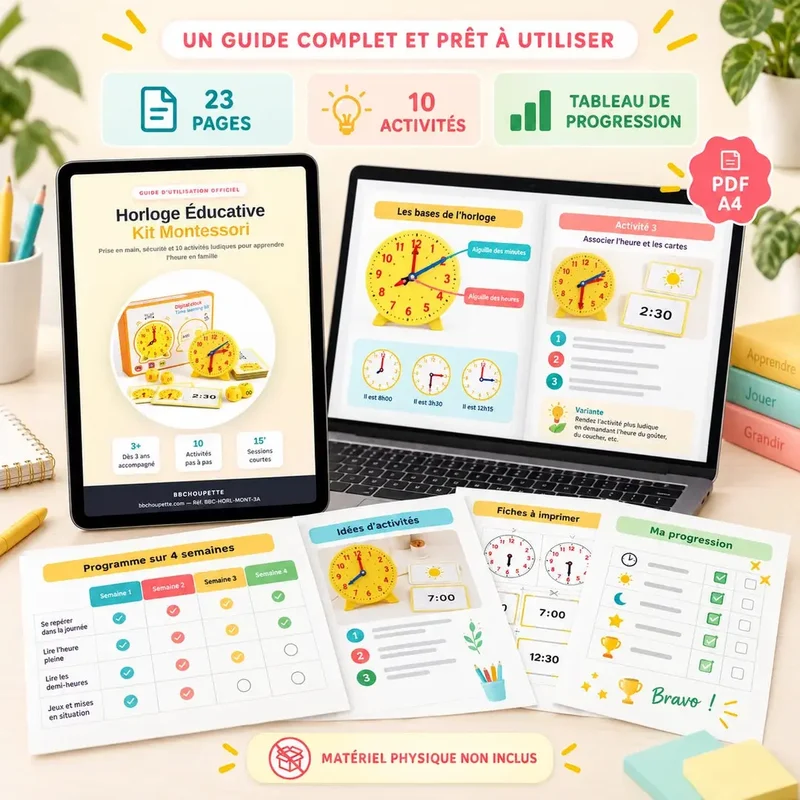 Livret PDF - Apprendre l'Heure avec le Kit Montessori