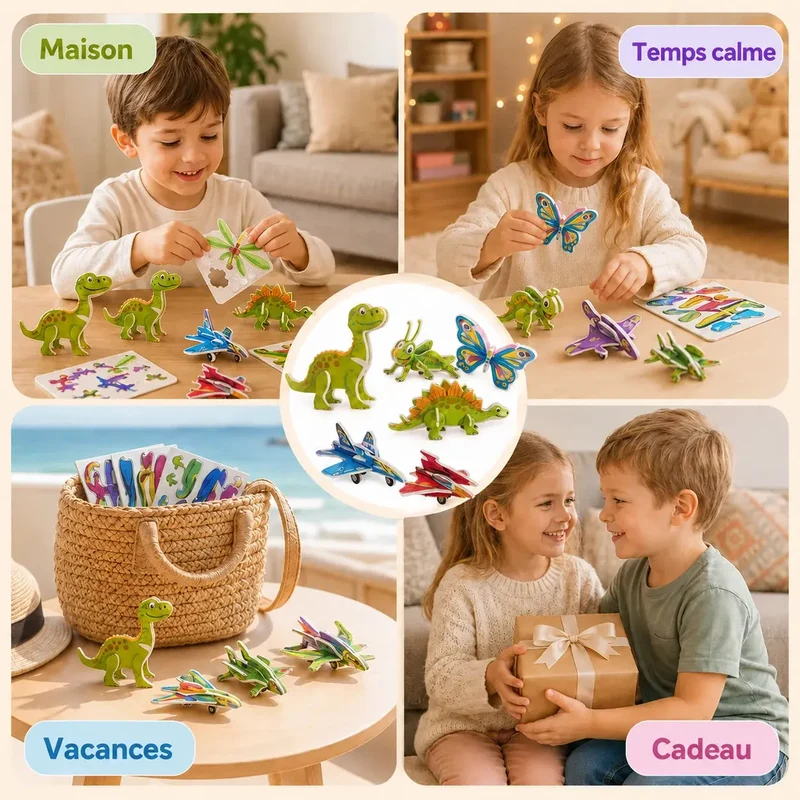 Puzzle 3D Enfant - Animaux & Dinosaures en Mousse