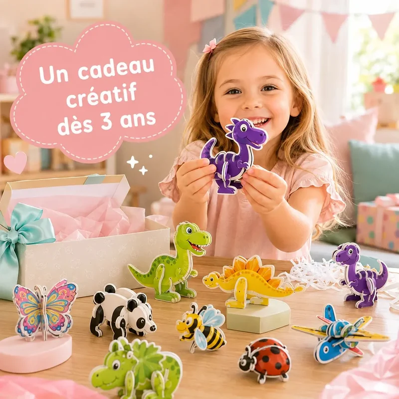 Puzzle 3D Enfant - Animaux & Dinosaures en Mousse