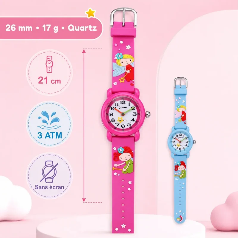Montre Fée Enfant - Bracelet 3D & Apprendre l'Heure