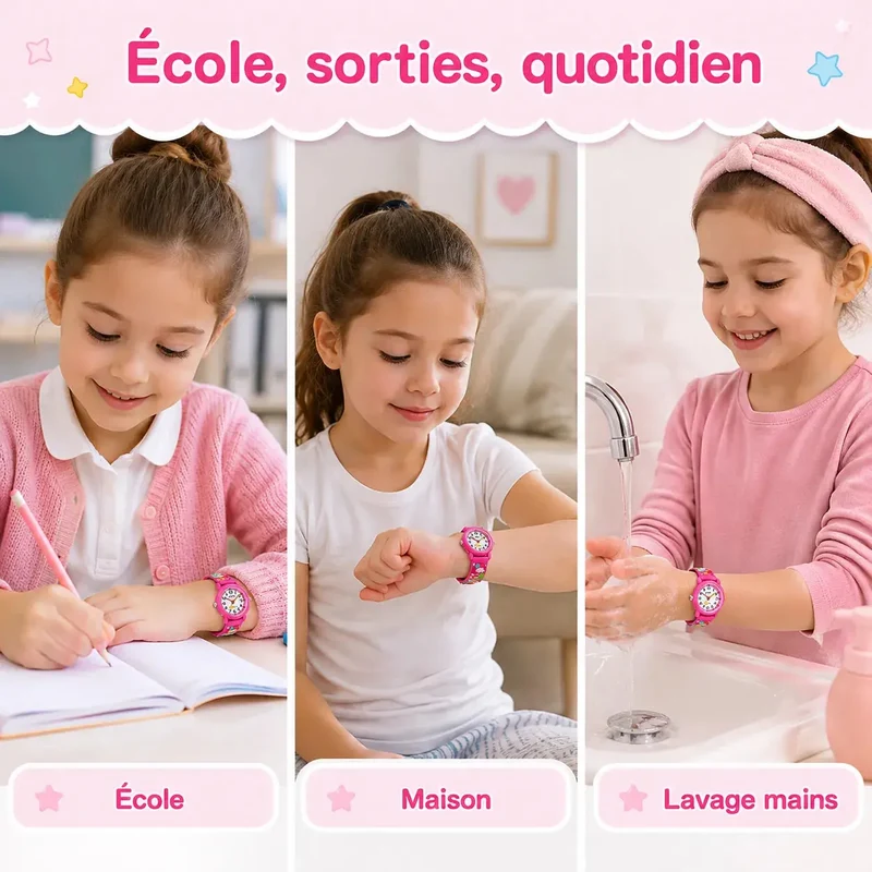 Montre Fée Enfant - Bracelet 3D & Apprendre l'Heure