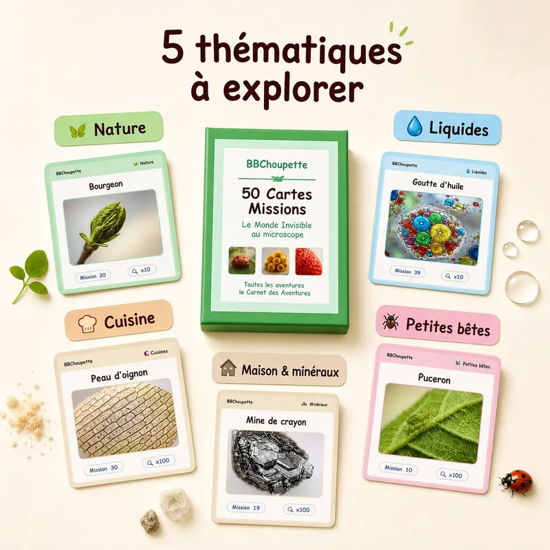 50 Cartes Missions - Le Monde Invisible au Microscope dès 6 ans