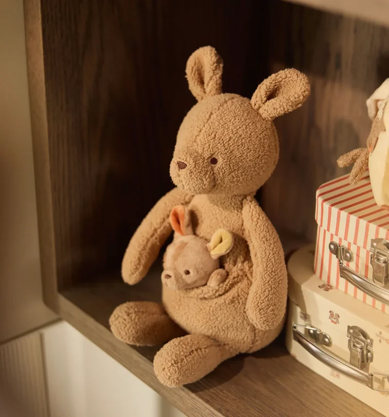 Peluche kangourou maman et bébé