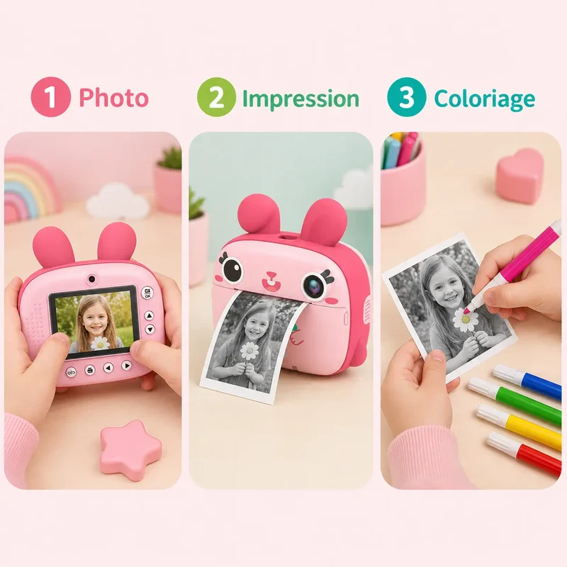 Appareil Photo Enfant 3 Ans - Lapin Sans Encre à Colorier