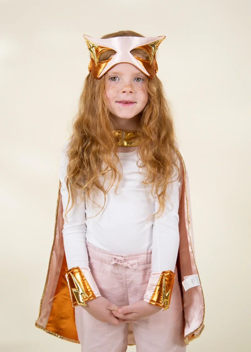 Coral Superhero Cape & Mask Play Costume