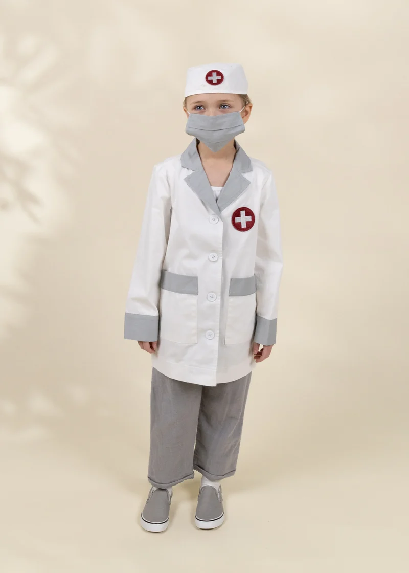 Doctor Play Costume with Hat and Mask