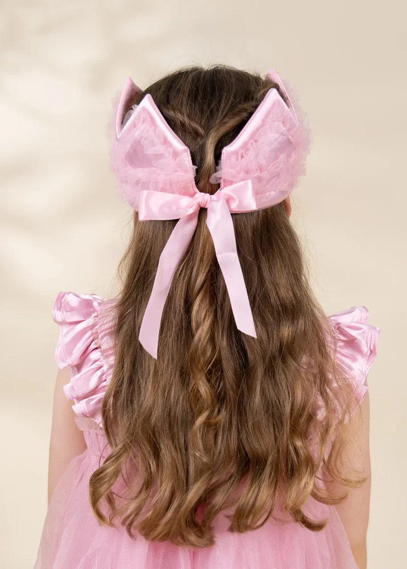 Pink Ruffle Princess Dress with Crown Play