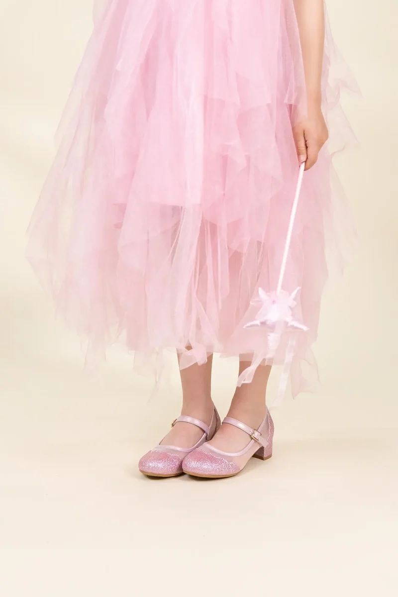Pink Ruffle Princess Dress with Crown Play