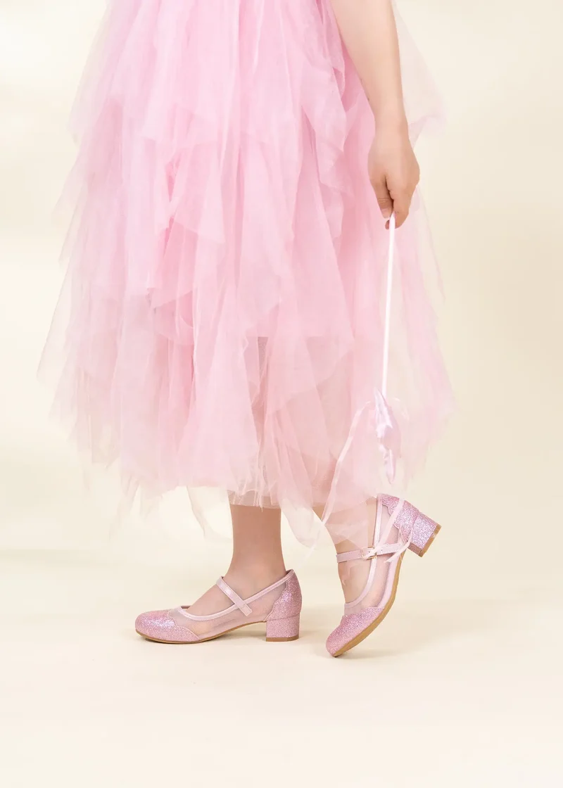 Pink Ruffle Princess Dress with Crown Play