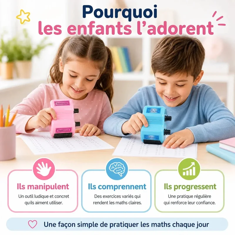 Tampon de Calcul Mental Enfant 4-en-1 – Dès 5 Ans