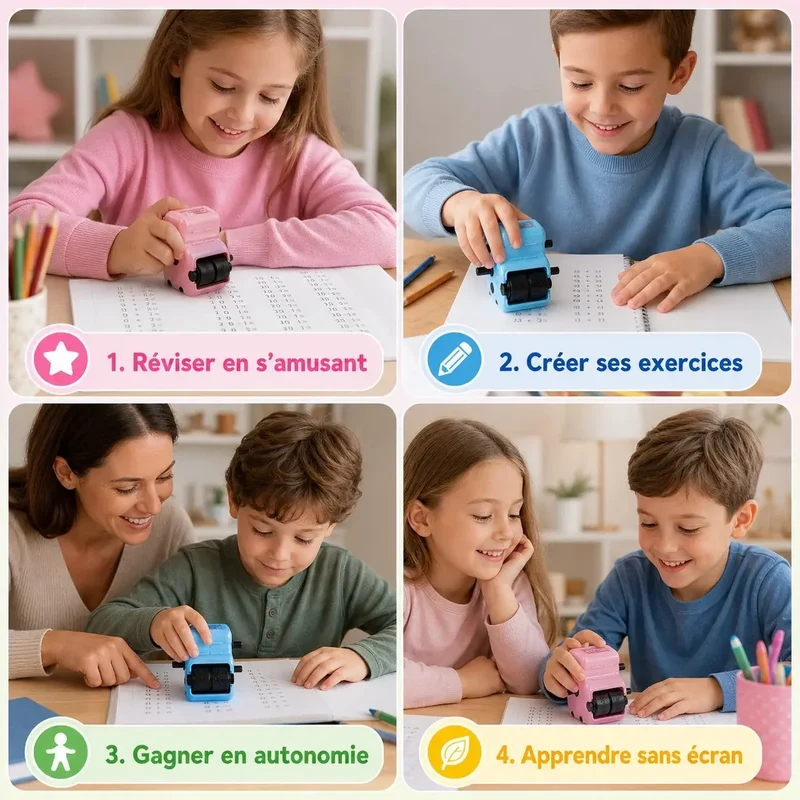 Tampon de Calcul Mental Enfant 4-en-1 – Dès 5 Ans