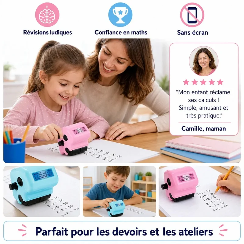 Tampon de Calcul Mental Enfant 4-en-1 – Dès 5 Ans