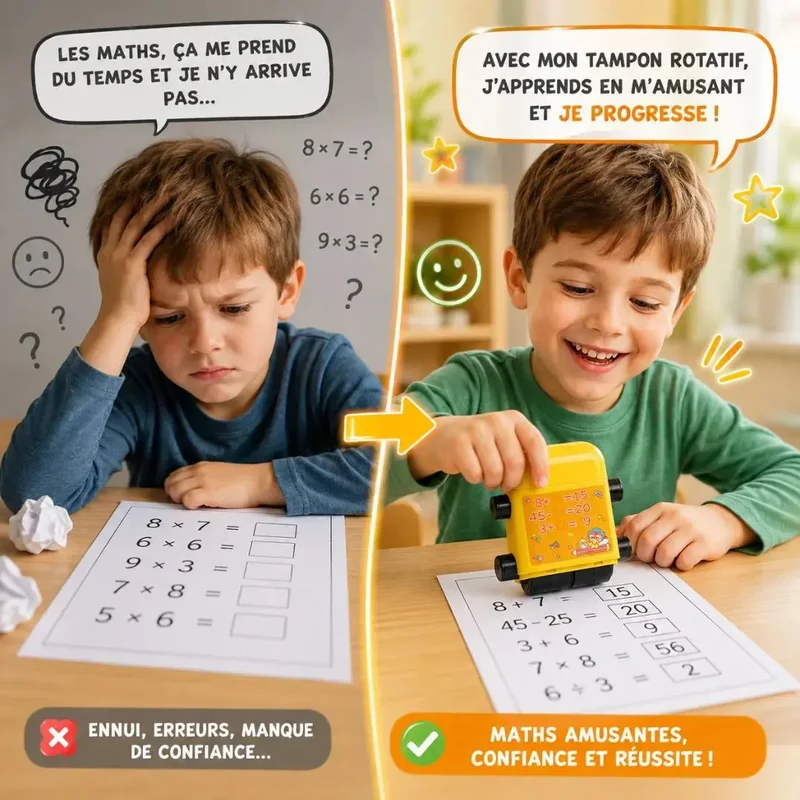 Table de Multiplication CE1 – Tampon Rotatif 4 Opérations – Dès 6 Ans