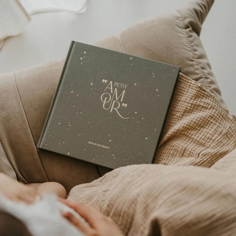 Livre de naissance - Beige - Petit amour Sauge