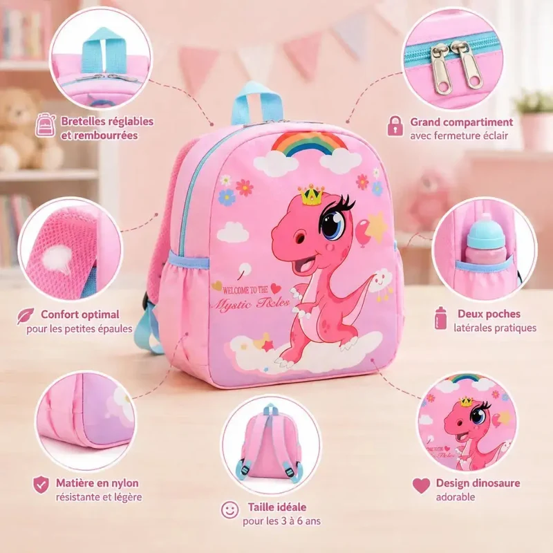 Sac à Dos Maternelle Fille Dinosaure