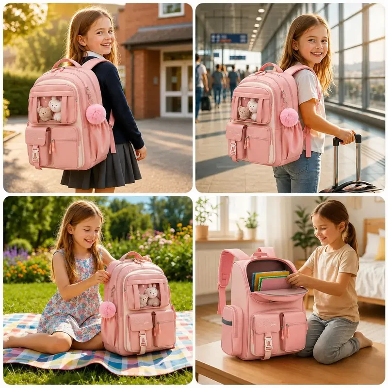 Cartable Fille Primaire Kawaii – Sac à Dos Ergonomique CE1-CM2