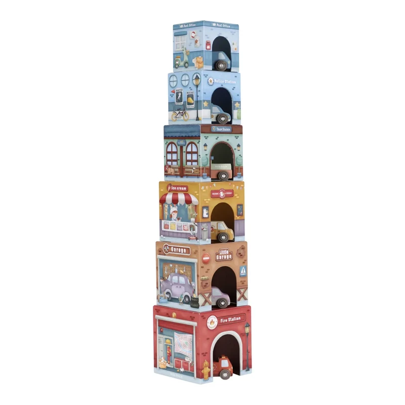 Blocs empilables avec voitures