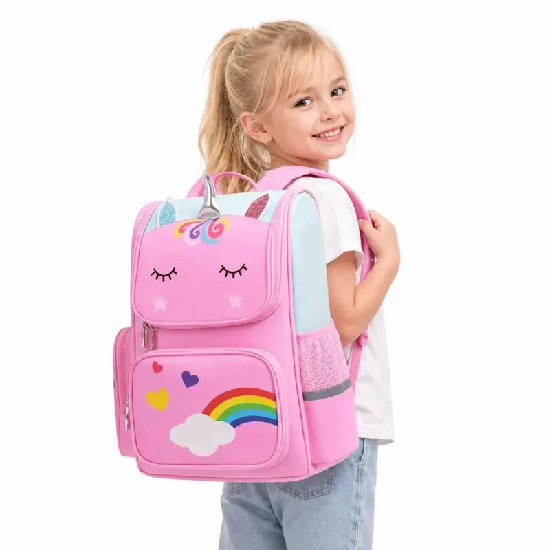 Cartable Licorne Fille Primaire – Sac à Dos Arc-en-Ciel Imperméable