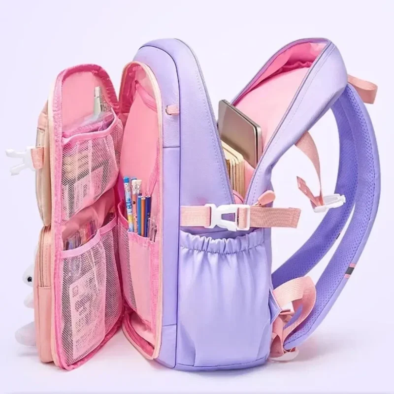 Sac à Dos Scolaire Fille Kawaii – Peluche Lapin
