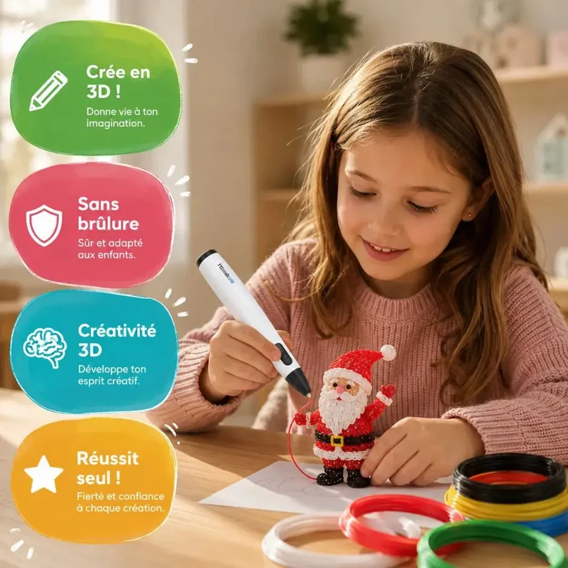 Stylo Impression 3D dès 8 ans – Basse Température Sécurisé Enfant
