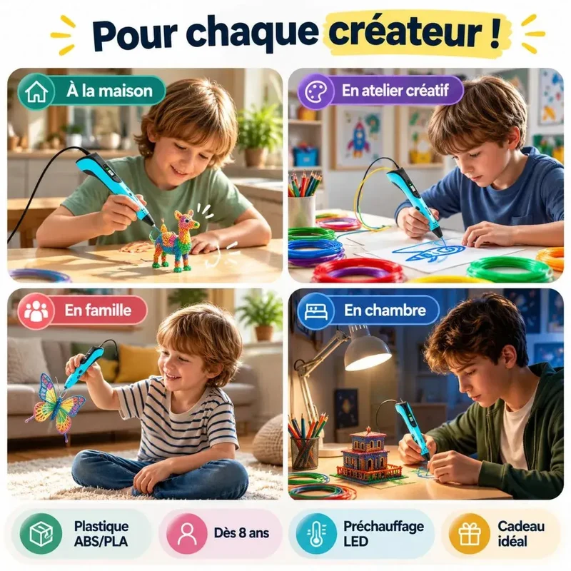 Impression 3d stylo dès 10 ans – Kit Créatif Haute Précision