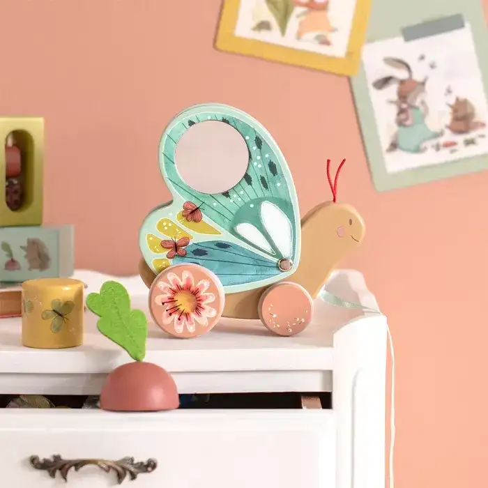 Moulin Roty - Papillon a Tirer - trois petits lapins 👶10 mois+