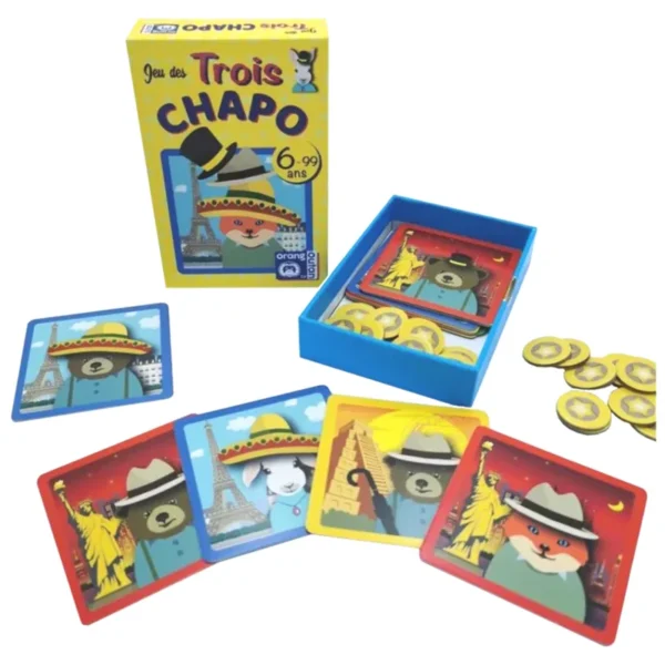 orang outan - Trois chapo - jeu de cartes 🧒6 ans+