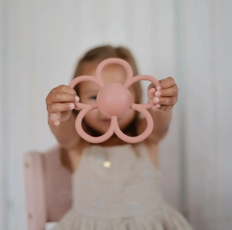 Anneau de dentition | Fleur rose