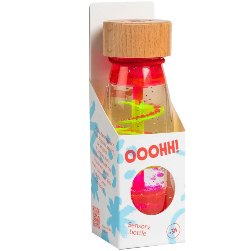 Bouteille sensorielle spirale rouge - petit boum