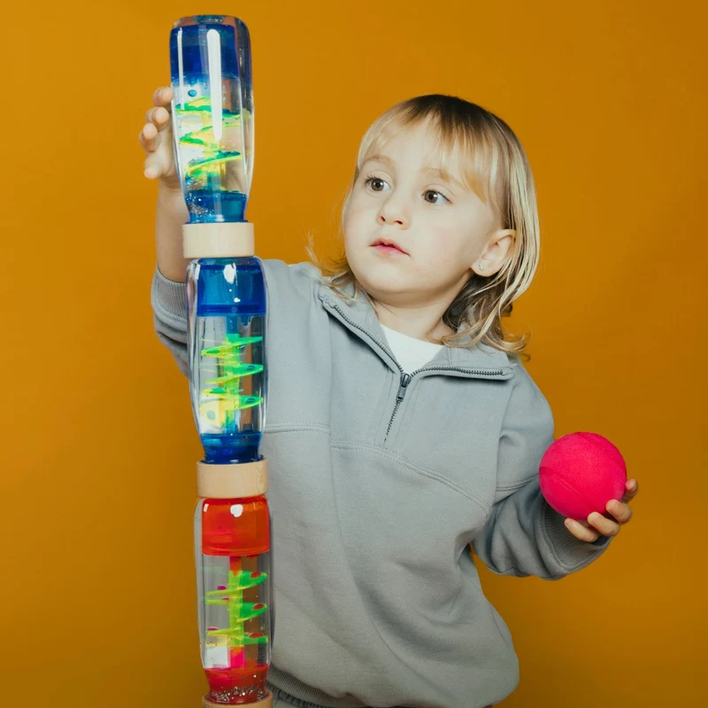 Bouteille sensorielle spirale rouge - petit boum