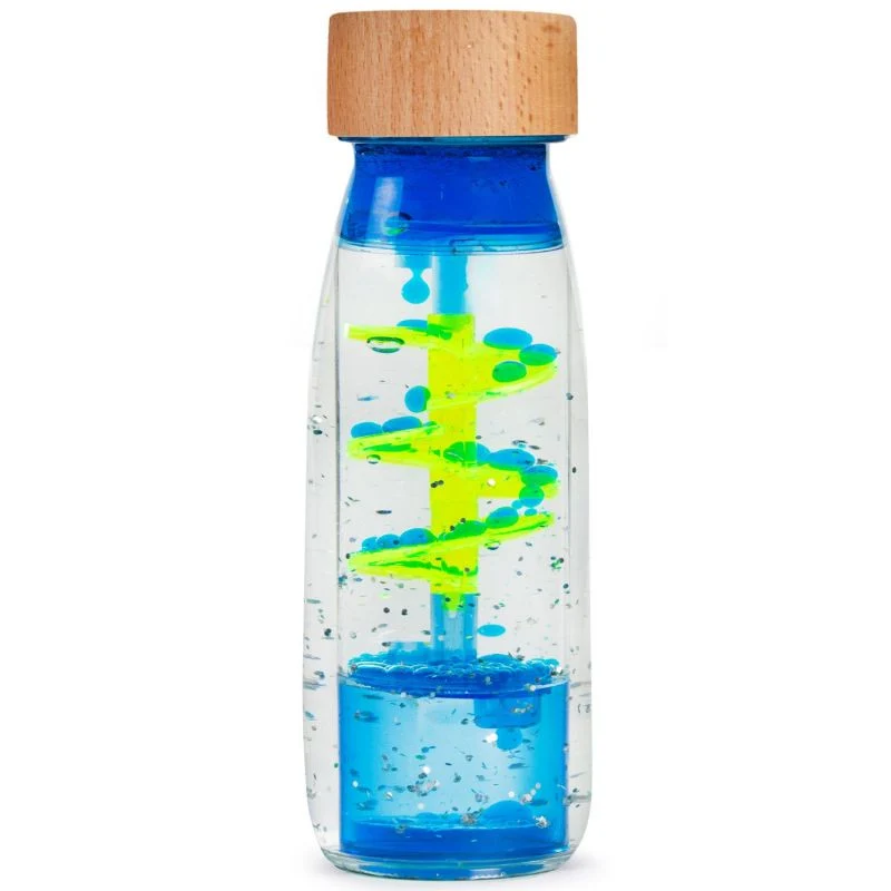 Bouteille sensorielle spirale bleue - petit boum
