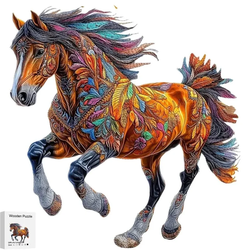 Puzzle Bois Cheval Majestueux