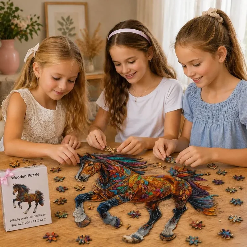 Puzzle Bois Cheval Majestueux