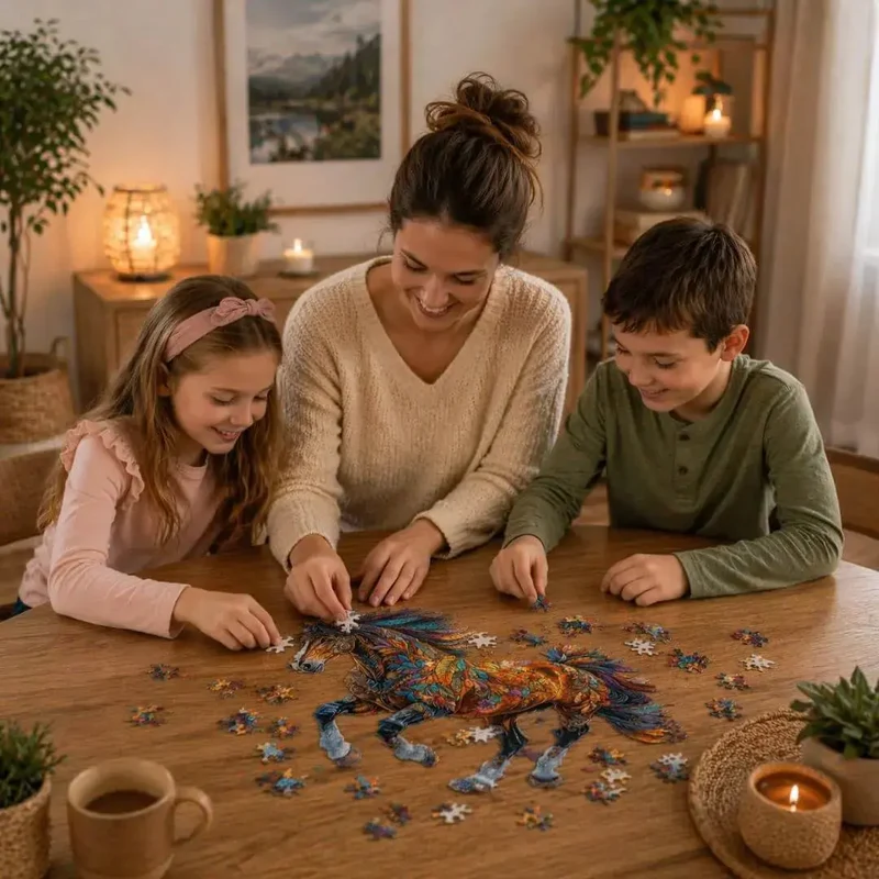 Puzzle Bois Cheval Majestueux