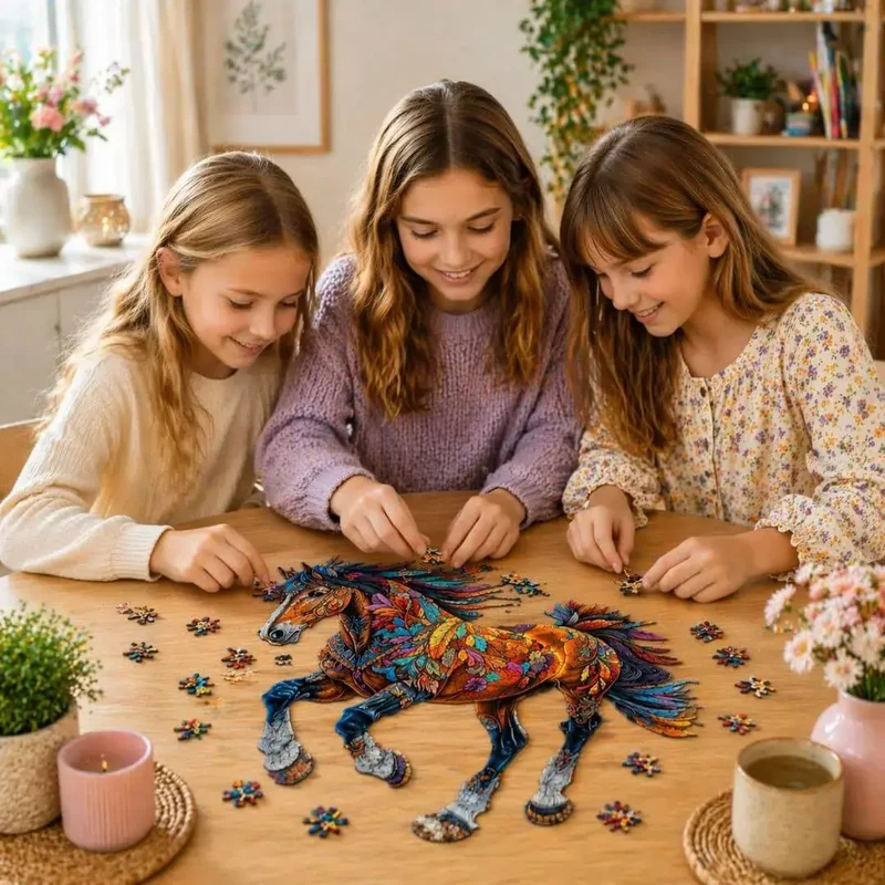 Puzzle Bois Cheval Majestueux