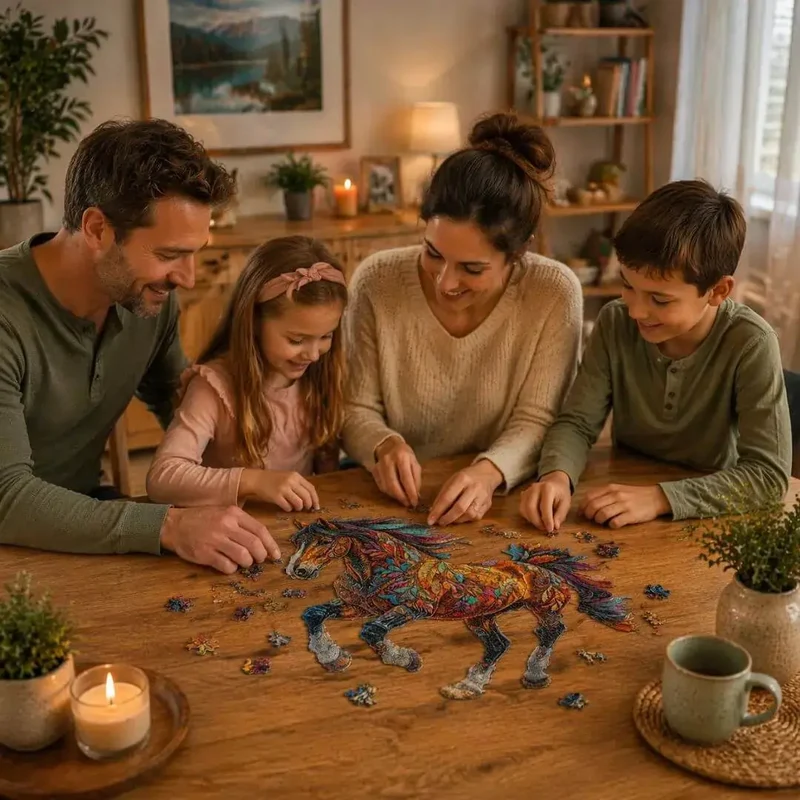 Puzzle Bois Cheval Majestueux