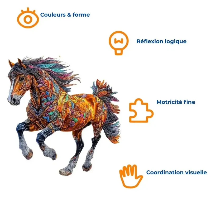 Puzzle Bois Cheval Majestueux