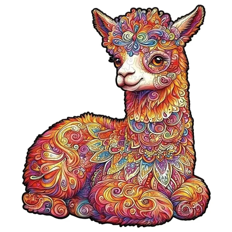 Puzzle Bois Lama Coloré