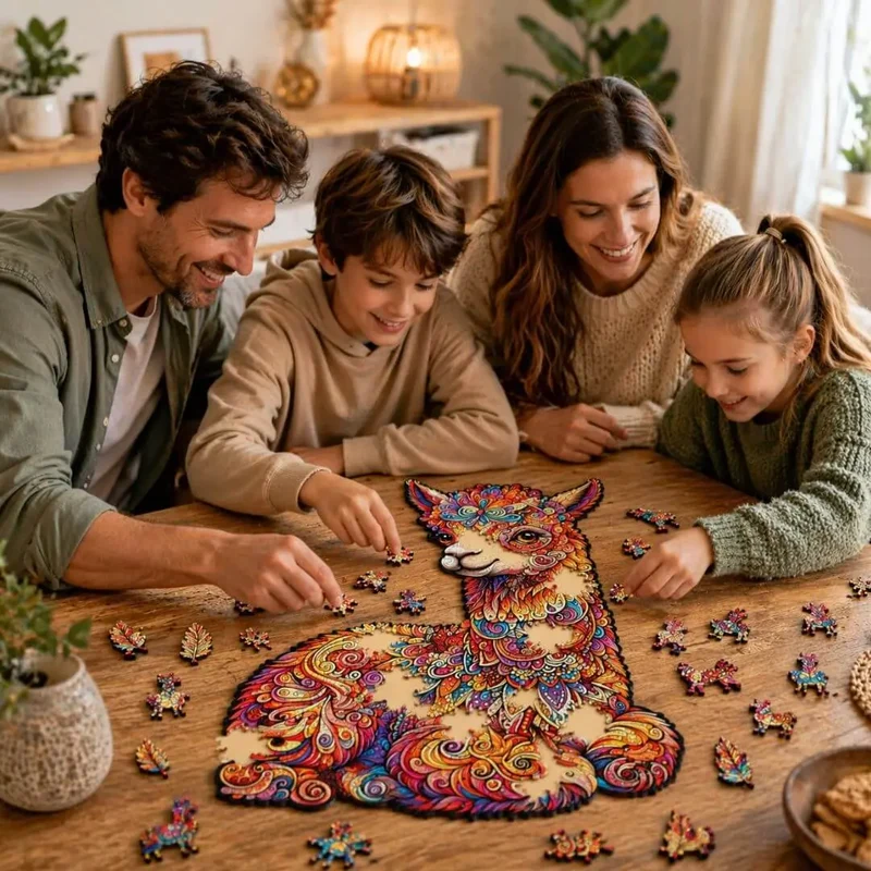 Puzzle Bois Lama Coloré