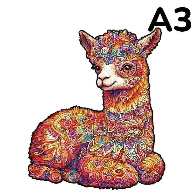 Puzzle Bois Lama Coloré