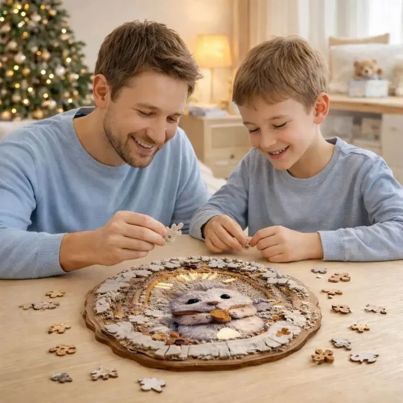 Puzzle Bois Hérisson Forêt Enchantée