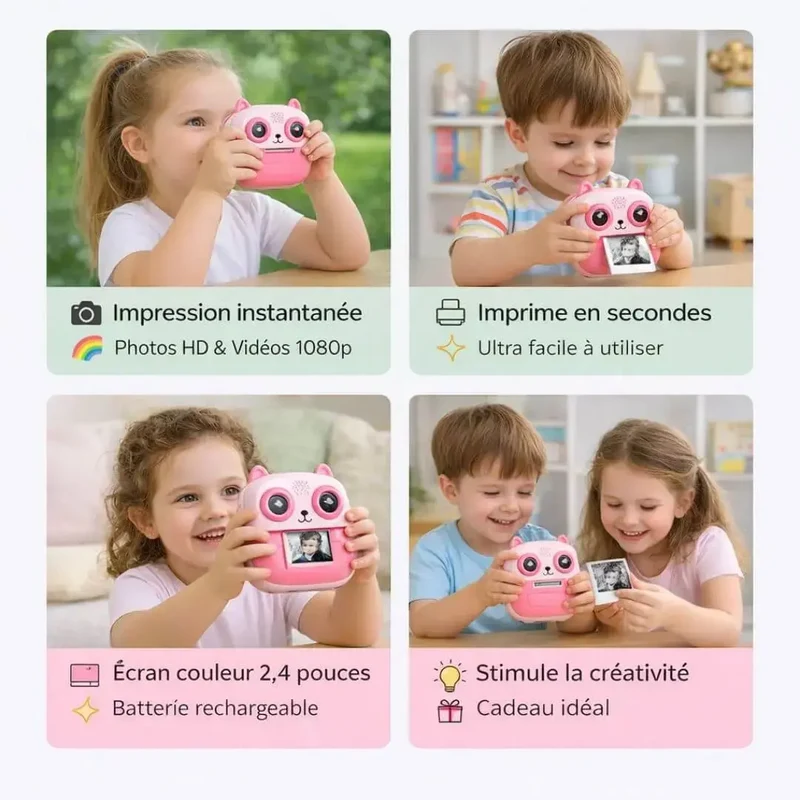 Appareil Photo Enfant Instantané – 48MP – Impression Thermique