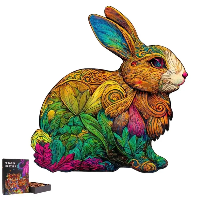 Puzzle Lapin en Bois Coloré