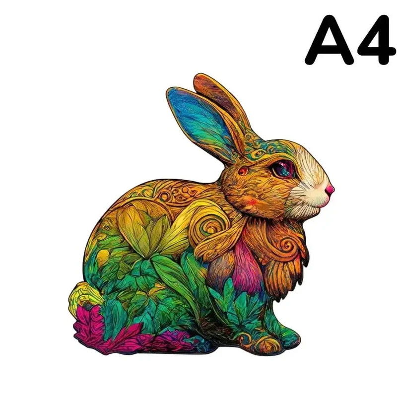 Puzzle Lapin en Bois Coloré
