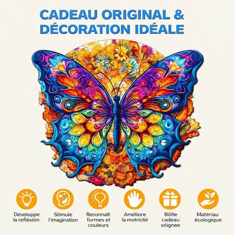 Puzzle Papillon en Bois Artistique