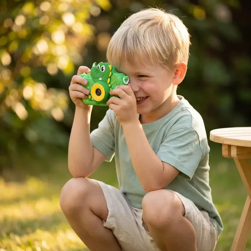 Appareil Photo Enfant 4 Ans – Design Dinosaure HD – Vert