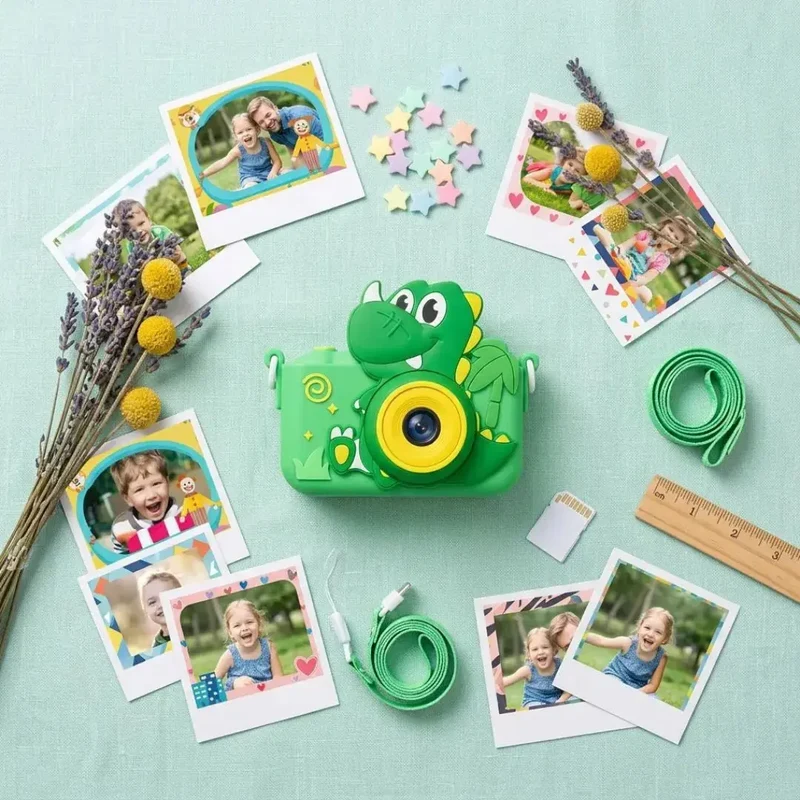 Appareil Photo Enfant 4 Ans – Design Dinosaure HD – Vert